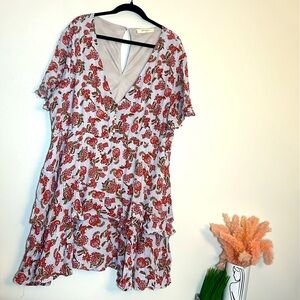 A Beautiful Soul Arula Floral Paisley Short Sleeve Mini Dress 2X